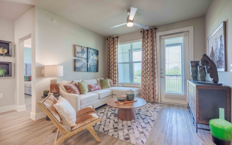 living room with accent chair