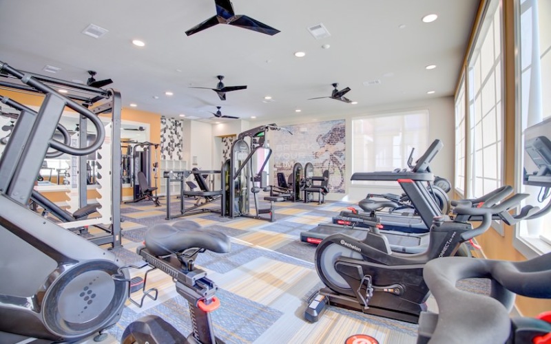 Fitness center with weight and cardio machines
